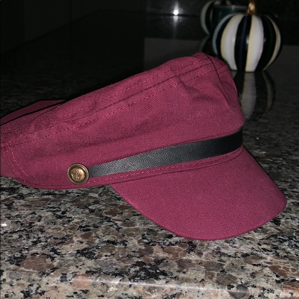 Burgundy hat